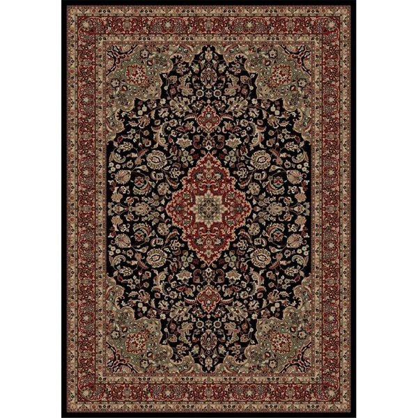 Concord Global 3 ft. 11 in. x 5 ft. 7 in. Persian Classics Medallion Kashan - Black 20834